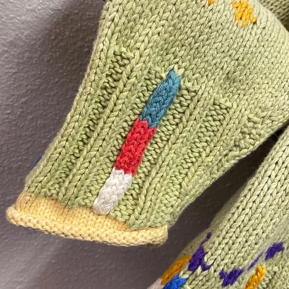 Icelandic designs knit zip down art to wear high collar cardigan ramie cotton - Picture 2 of 8